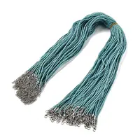 2MM Braided Round Polycotton Cord Necklace Making with Alloy Lobster Claws Clasps and Iron End Chains