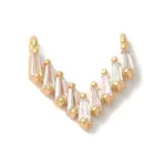 Brass Micro Pave Clear Cubic Zirconia Charms