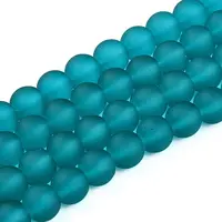 Frosted Transparent Glass Beads Strands