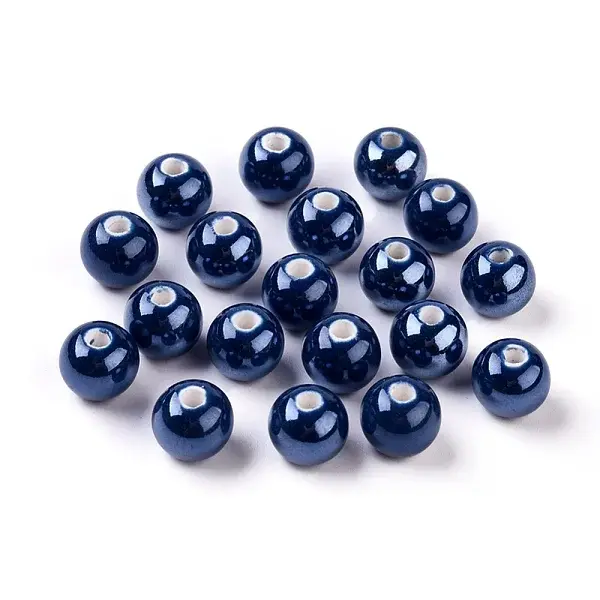Pearlized Handmade Porcelain Round Beads