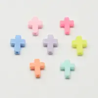Opaque Acrylic Cross Beads
