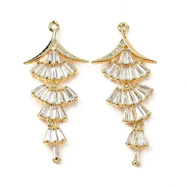 Brass Micro Pave Cubic Zirconia Pendants