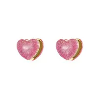 Heart Shape Golden 304 Stainless Steel Hoop Earrings