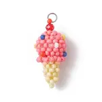 Glass Seed Beaded Ice Cream Pendants