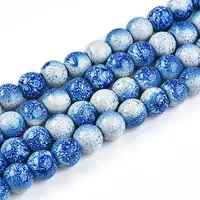 Transparent Baking Painted Glass Beads Strands