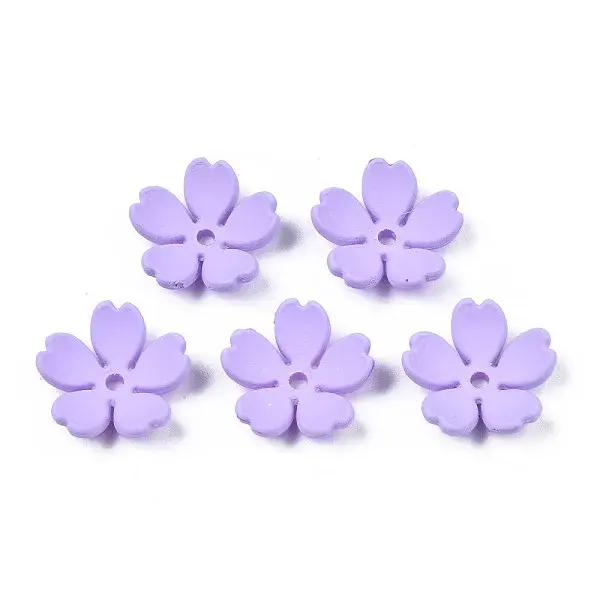 Rubberized Style Opaque Acrylic Bead Caps