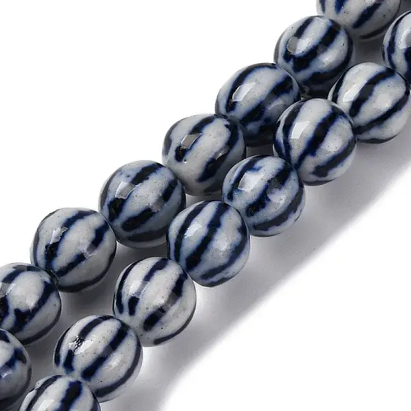 Handmade Blue and White Porcelain Beads Strands