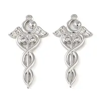 Brass Micro Pave Clear Cubic Zirconia Pendants