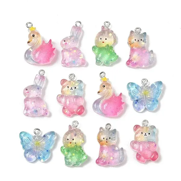Animal Transparent Resin Pendants