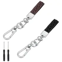 2 Sets 2 Colors  Cowhide Leather Keychains