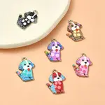 12Pcs 6 Colors Alloy Enamel Pandants