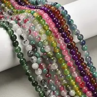 Two Tone Natural White Jade Bead Strands