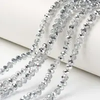 Electroplate Transparent Glass Beads Strands