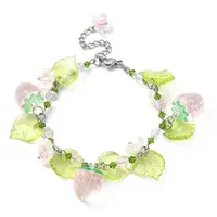 Glass & Resin & Acrylic Flower Charm Bracelet