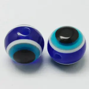 Round Evil Eye Resin Beads