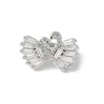 Swan Brass Micro Pave Cubic Zirconia Fold Over Clasps