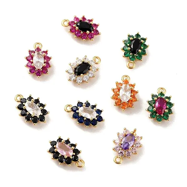 Eco-Friendly Brass Micro Pave Cubic Zirconia Charms