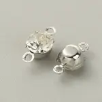 Brass Clear Cubic Zirconia Connector Charms