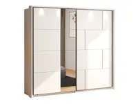 Šatní skříň s posuvnými dveřmi, zrcadlem a osvětlením antonia - bílá