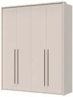 Čtyřdveřová šatní skříň s rámem baptiste - béžová