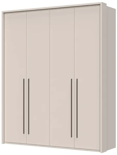 Čtyřdveřová šatní skříň s rámem baptiste - béžová
