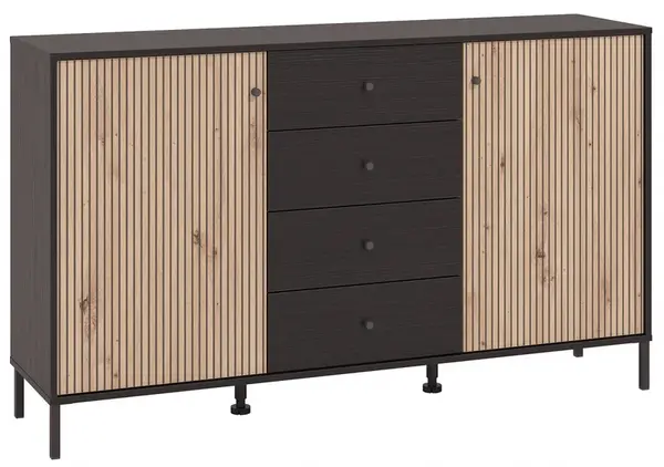 Kombinovaná komoda semira - dub artisan/dub černý