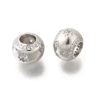925 Sterling Silver Cubic Zirconia European Beads