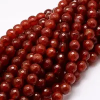 Dyed Natural Agate Faceted Round Beads Strands