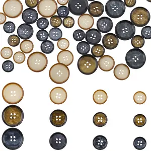 72Pcs 4 Styles 4-Hole Resin Buttons