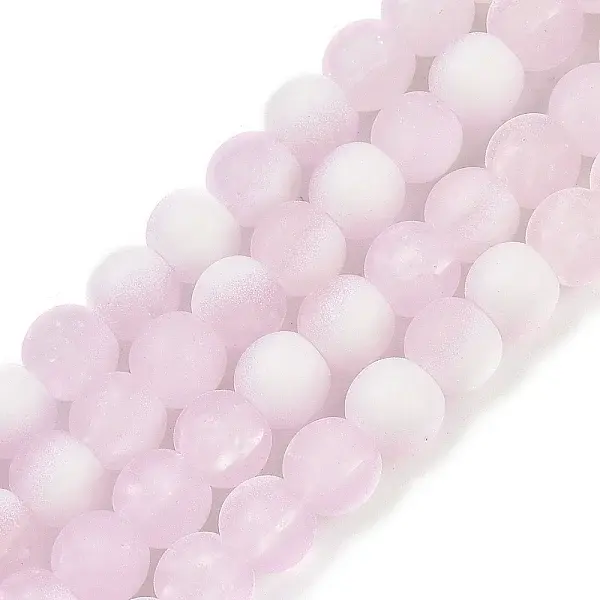 Frosted Crackle Glass Beads