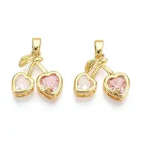 Brass Micro Pave Cubic Zirconia Charms