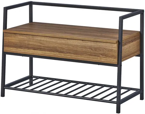 Topánková lavica s úložným priestorom smith - šedá/dub