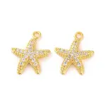 Brass Micro Pave Clear Cubic Zirconia Pendants