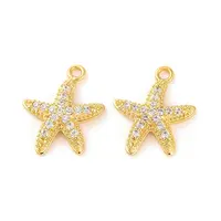 Brass Micro Pave Clear Cubic Zirconia Pendants