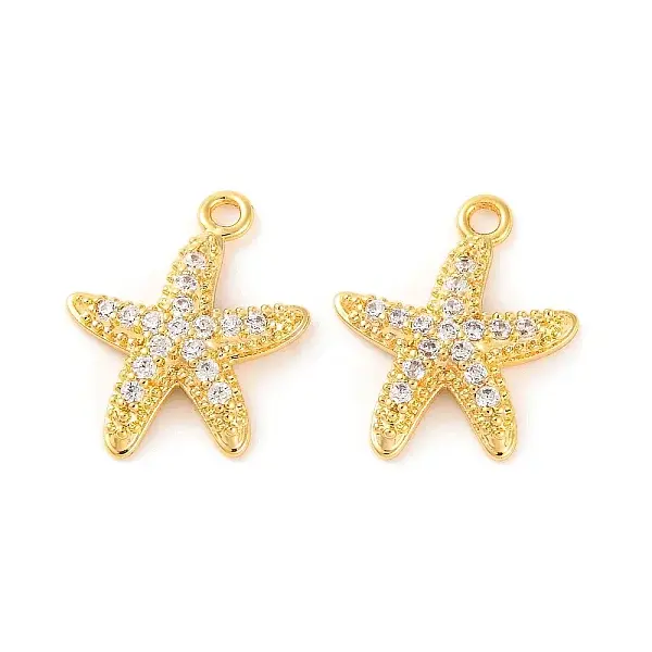 Brass Micro Pave Clear Cubic Zirconia Pendants