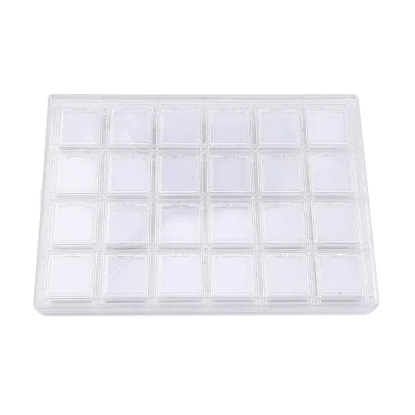 4-Rows 6 Grids Acrylic Organizer Storage Boxes