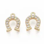 Brass Micro Pave Clear Cubic Zirconia Charms