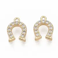Brass Micro Pave Clear Cubic Zirconia Charms