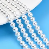 Baking Painted Pearlized Glass Pearl Bead Strands