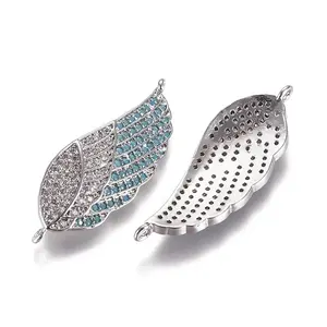 Brass Micro Pave Cubic Zirconia Links connectors