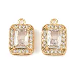 Brass Micro Pave Cubic Zirconia Charms