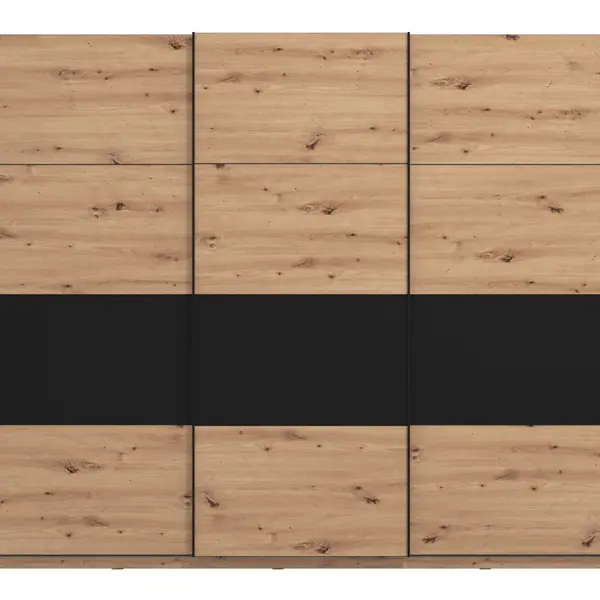 Šatníková skriňa s posuvnými dverami 270 nathan - dub artisan/čierna