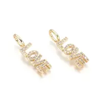 Brass Micro Pave Clear Cubic Zirconia Pendants