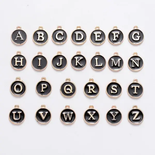 Initial Letter A-Z Alphabet Enamel Charms