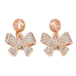 Brass Micro Pave Cubic Zirconia European Dangle Charms
