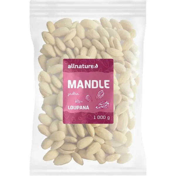 Allnature Mandle loupané jádra loupaná 1000 g