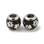 Platinum Tone Alloy Enamel European Beads