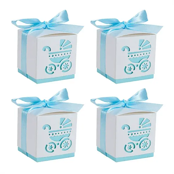Hollow Stroller BB Car Carriage Candy Box wedding party gifts with Ribbons