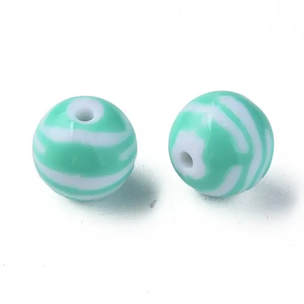 Opaque Striped Acrylic Beads