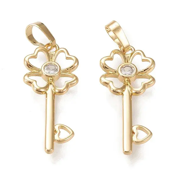 Brass Micro Pave Cubic Zirconia Pendants